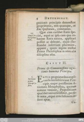 Caput II. Prima &] Communissima cognitionis humanae Principia.