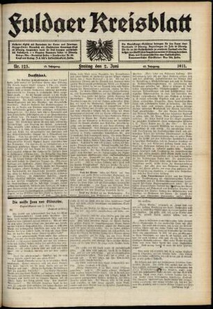 Ausgabe vom Freitag, den 02. Juni 1911.