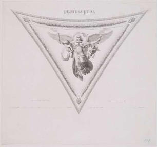 Allegorie der Philosophie nach Vogel von Vogelstein, Entwurf für ein Zwickelgemälde im Kuppelsaal im Neuen Palais des Schlosses Pillnitz bei Dresden