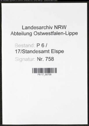 Heiratsregister Standesamt Elspe