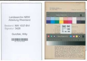 Entnazifizierung Willy Gurofski , geb. 06.08.1908 ()