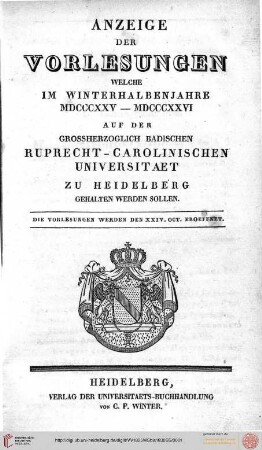 Wintersemester 1825/1826