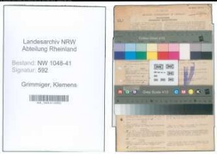 Entnazifizierung Klemens Grimmiger , geb. 14.07.1920 (Polizist)
