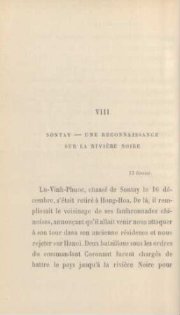 VIII. Sontay - Une reconnaissance sur la rivière noire