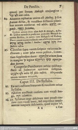 Caput III, De Syllaba