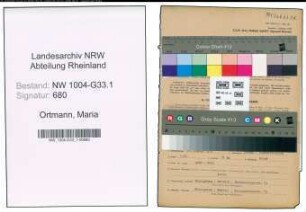 Entnazifizierung Maria Ortmann , geb. 29.08.1913 (Lehrerin)
