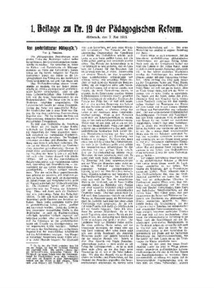 Von großstädtischer Pädagogik : 1. Beilage zu Nr. 19 der Pädagogischen Reform