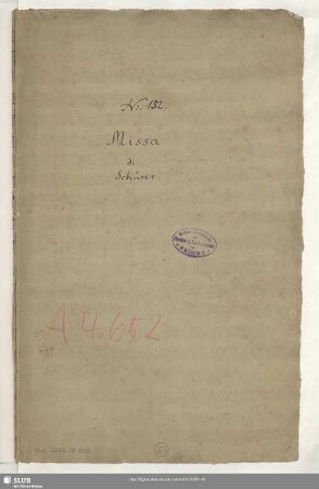 Masses - Mus.3096-D-500 - Mus.3096-D-500a : V (4), Coro, orch