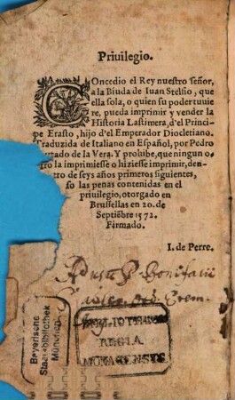 Historia lastimera del Principe Erasto