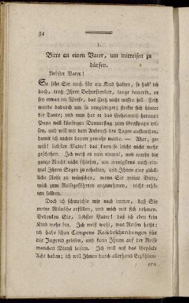 3. Bitte an einem Vater, um mitreisen zu dürfen