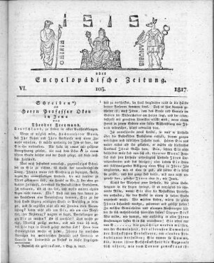 Schreiben an Herrn Professor Oken in Jena : Deutschland 1817 / von Theodor Freymund. - Deutschland, zu finden in allen Buchhandlungen, 1817