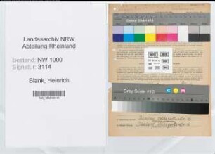 Entnazifizierung Heinrich Blank, geb. 02.02.1886 (Telegrafeninspektor)