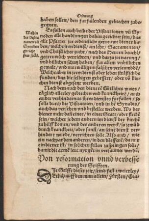 Von reformation und verbesserung der Stifften.
