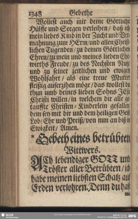 Gebeth eines betrübten Wittwers