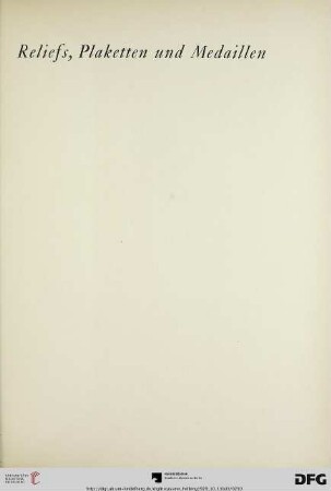 Reliefs, Plaketten und Medaillen (Nr. 104-124)