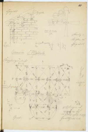 San Michele, Cremona: Grundriss, Details (aus: Skizzen- und Fotoalbum 4)
