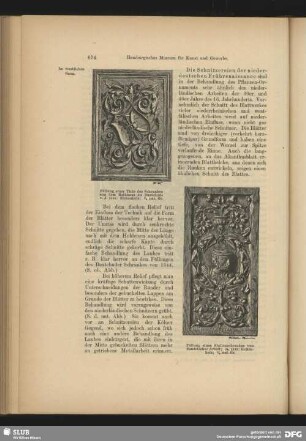 Füllungen von Thür eines Schrankes und eines Stollenschrankes