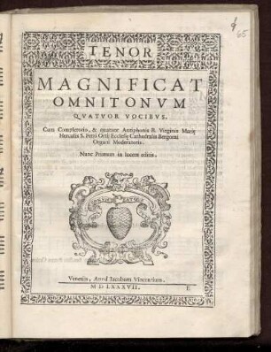 Hercules: Magnificat omnitonum quatuor vocibus. Tenor