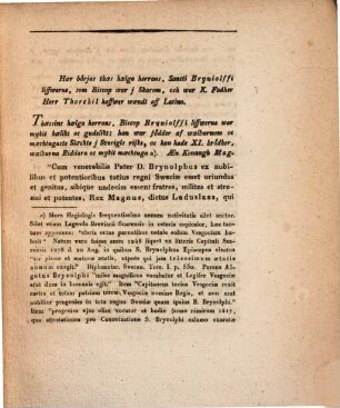 Vita S. Brynolphi Svethice : Ex Apographo Örnhjelmiano Bibliothecae R. Acad. Upsal. Aucta Et Illustrata ; venia ampl. Facult. Philos. Upsal., 1