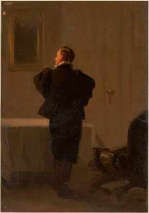 Kavalier des 17. Jahrhunderts im Zimmer stehend