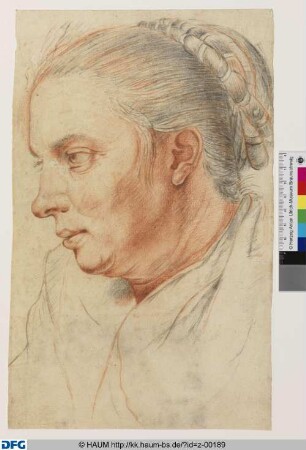 Portraitstudie einer älteren Frau, nach links blickend