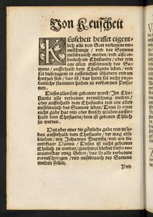 LXIII v-LXVI r, Von Keuscheit