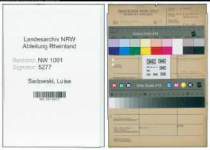 Entnazifizierung Luise Sadowski, geb. 00.00.0000 (Einzelhändlerin)