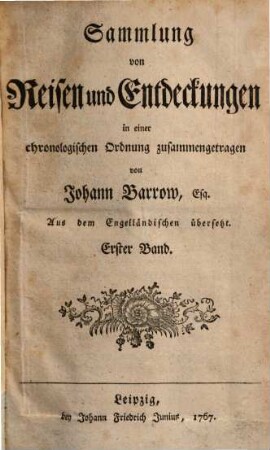 Sammlung von Reisen und Entdeckungen, 1