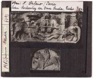 Jaca, Sarkophag der Dona Sancha, Ritterfiguren, Turnier