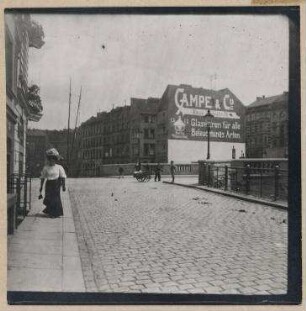 Ohne Titel (An der Friedrichsgracht/Ecke Roßstraßenbrücke, rechts Wallstraße)