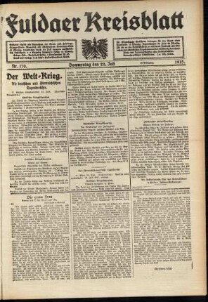 Ausgabe vom Donnerstag, den 22. Juli 1915.