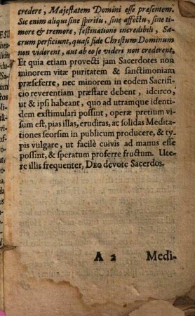 Dignitas Sacerdotii & SS. Sacrificii Missæ : Tribus Meditationibus solidè perpensa