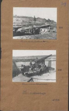Schweres russisches Geschütz in Deckung