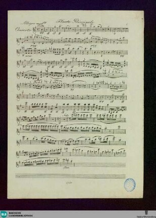 Concert für Flöte mit Begleitung des ganzen Orchesters : 86tes Werck