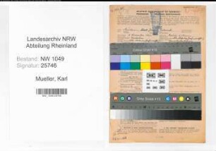 Entnazifizierung Karl Mueller , geb. 06.11.1892 (Lehrer)