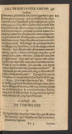 Caput IX. De Timore Dei.