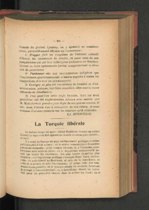 La Turquie libérale.