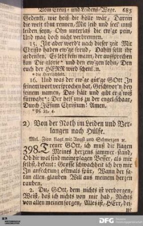 Von der Noth im Leiden und Verlangen nach Hülfe.