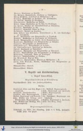 1. Bezirk Unter-Elsaß.