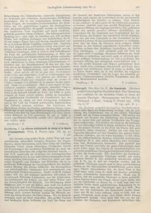 281-282 [Rezension] Saintyves, P., La réforme intellectuelle du clergé et la liberté d‘enseignement