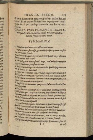 Quarta Pars Principialis Tractatus feudorum ex quibus causis feudum amitiatur [...]
