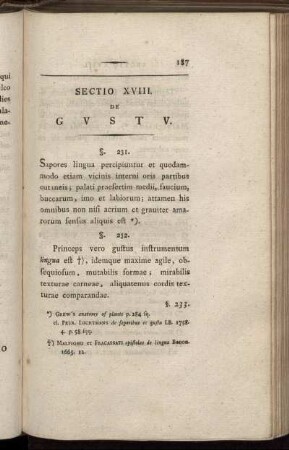 Sectio XVIII. De Gustu