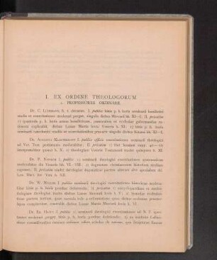 I. Ex Ordine Theologorvm