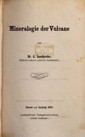 Mineralogie der Vulcane