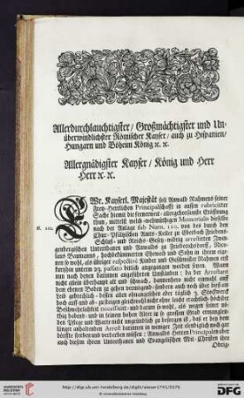 Allergnädigster Kayser, König und Herr Herr