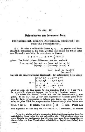 Kapitel III. Determinanten von besonderer Form.