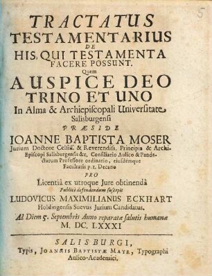 Tractatus testamentarius de his, qui testamenta facere possunt
