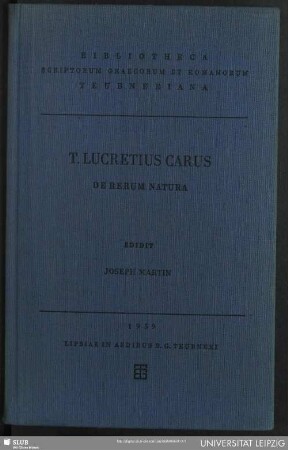 T. Lvcreti Cari De rervm natvra : libri sex