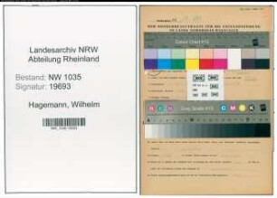 Entnazifizierung Wilhelm Hagemann , geb. 20.09.1891 (Bergbauangestellter)