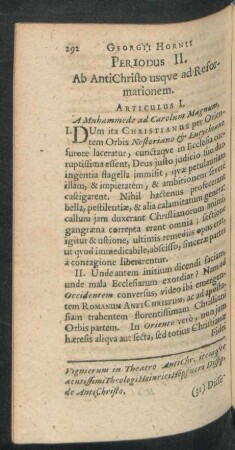 Articulus I. A Muhammede ad Carolum Magnum